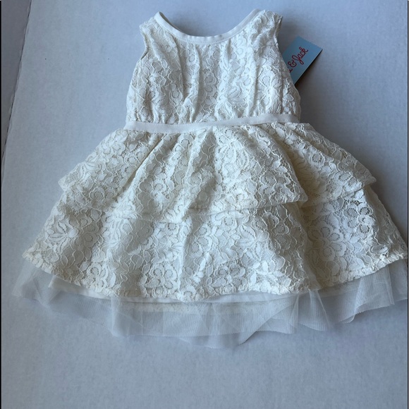 Cat & Jack Infant girls Sz 12 mo, Cream Lace, sleeveless, 2 piece dress NWT - Picture 5 of 10